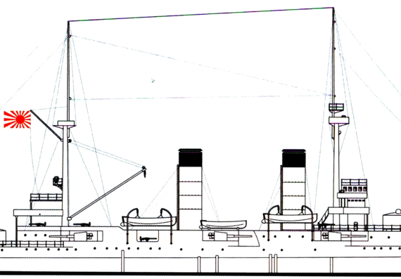 Боевой корабль IJN Iwami 1911 [ex Россияn battleship Oryol] - чертежи, габариты, рисунки